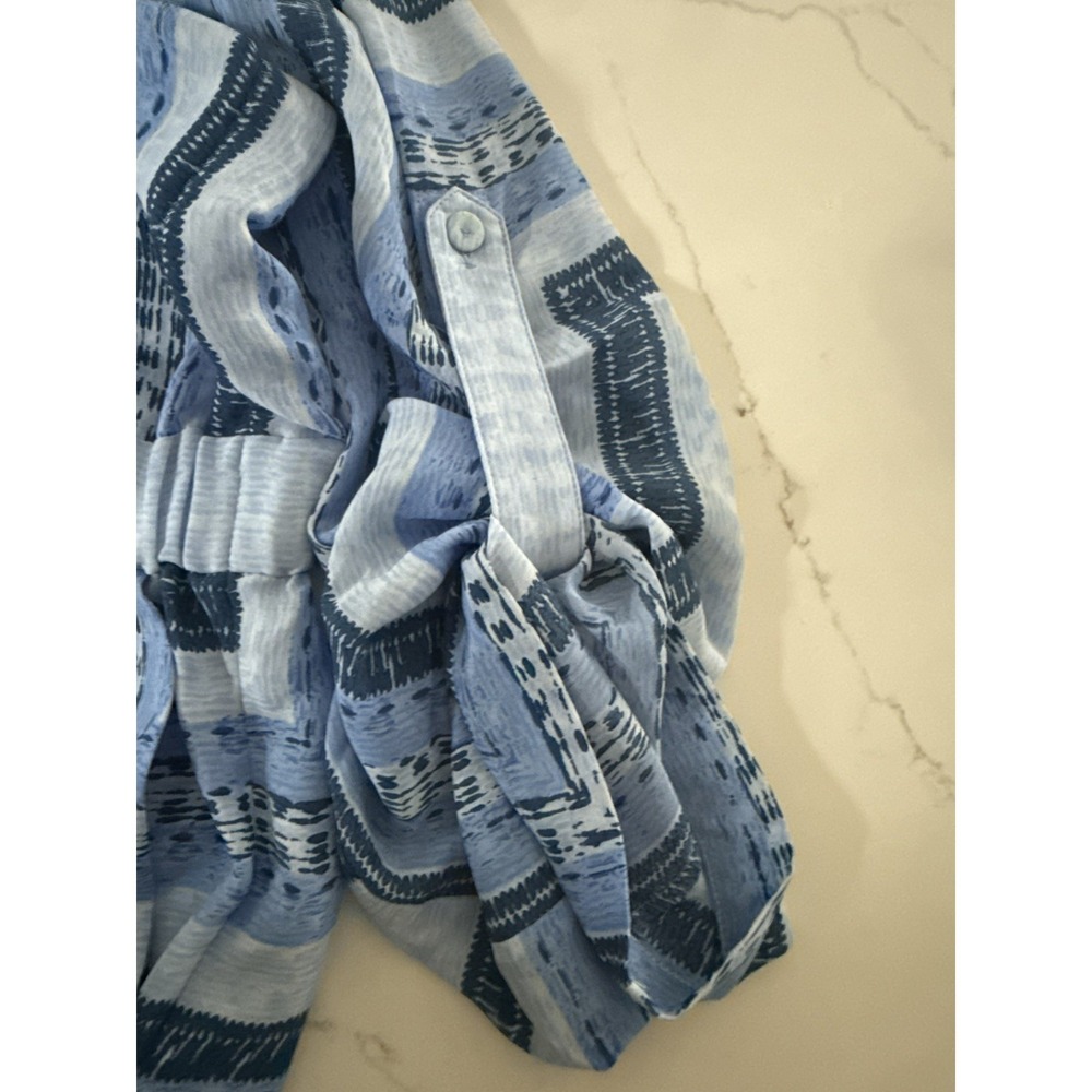 BCBG MAXAZRIA SIZE S SOREN BLUE PRINT V-NECK ROMPER - Picture 8 of 11